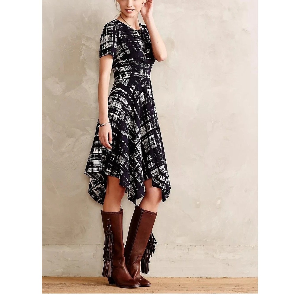 Corey Lynn Calter x Anthropologie Handkerchief Hem Asymmetric Midi Dress Size 2